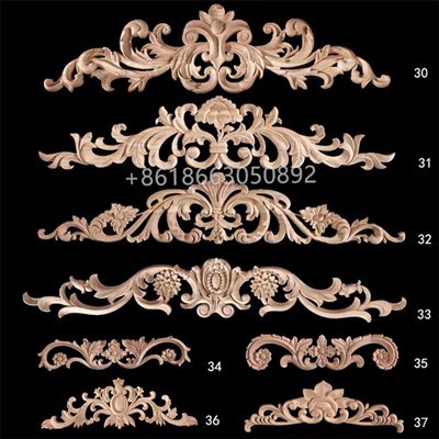 Ukiran Kayu Onlays Rose Appliques