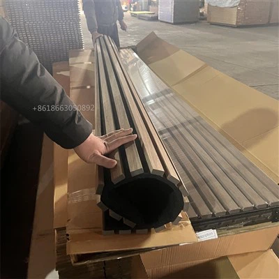 Fleksibel kayu akustik slat panel dinding oak veneer - 2400 mm x 600mm