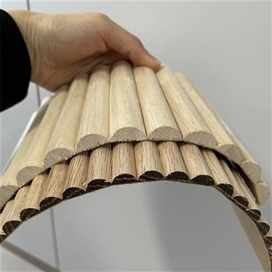 Ribbed mdf tambour setengah pusingan dinding panel gulung fleksibel papan perabot melengkung pepejal kayu bendam dinding panel