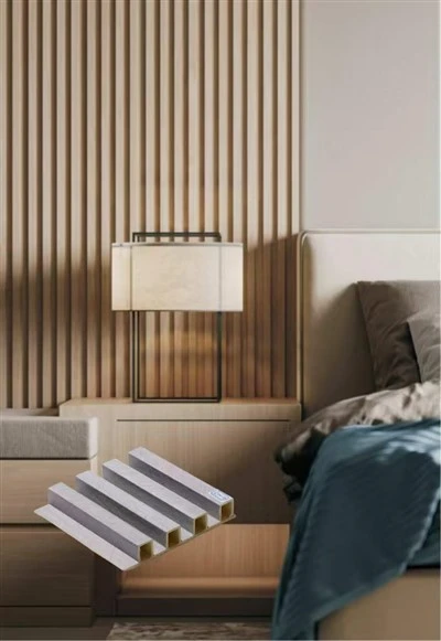 WPC WPC Dinding Panel Siling WPC Slat Panel Cover Warna marmar